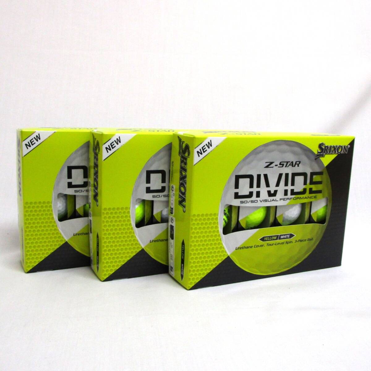 SRIXON Z-Star DIVIDE 3箱 36球 ホワイトイエロー US限定 ダンロップ DUNROP スリクソン Z スター ディヴァイド ツートン 3ピース 高スピン