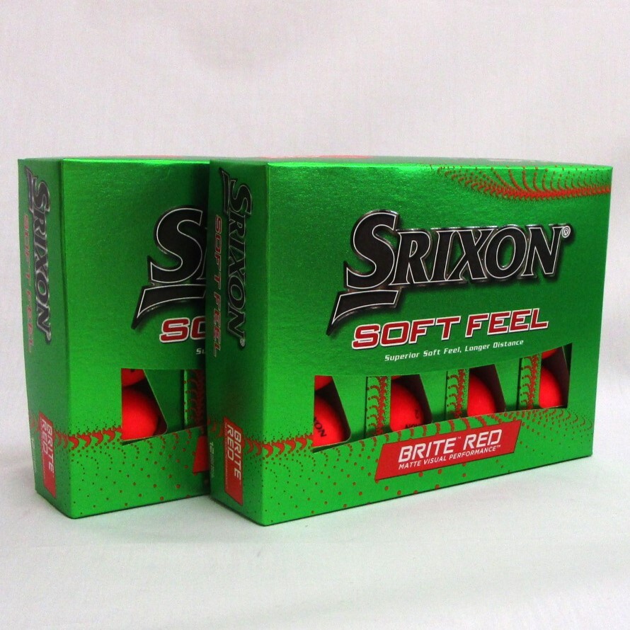 SRIXON SOFT FEEL レッド 2箱 24球 2ダース ボール 2023年 スリクソン ソフト フィール カラーボール マットカラー 2ピース BRITE RED