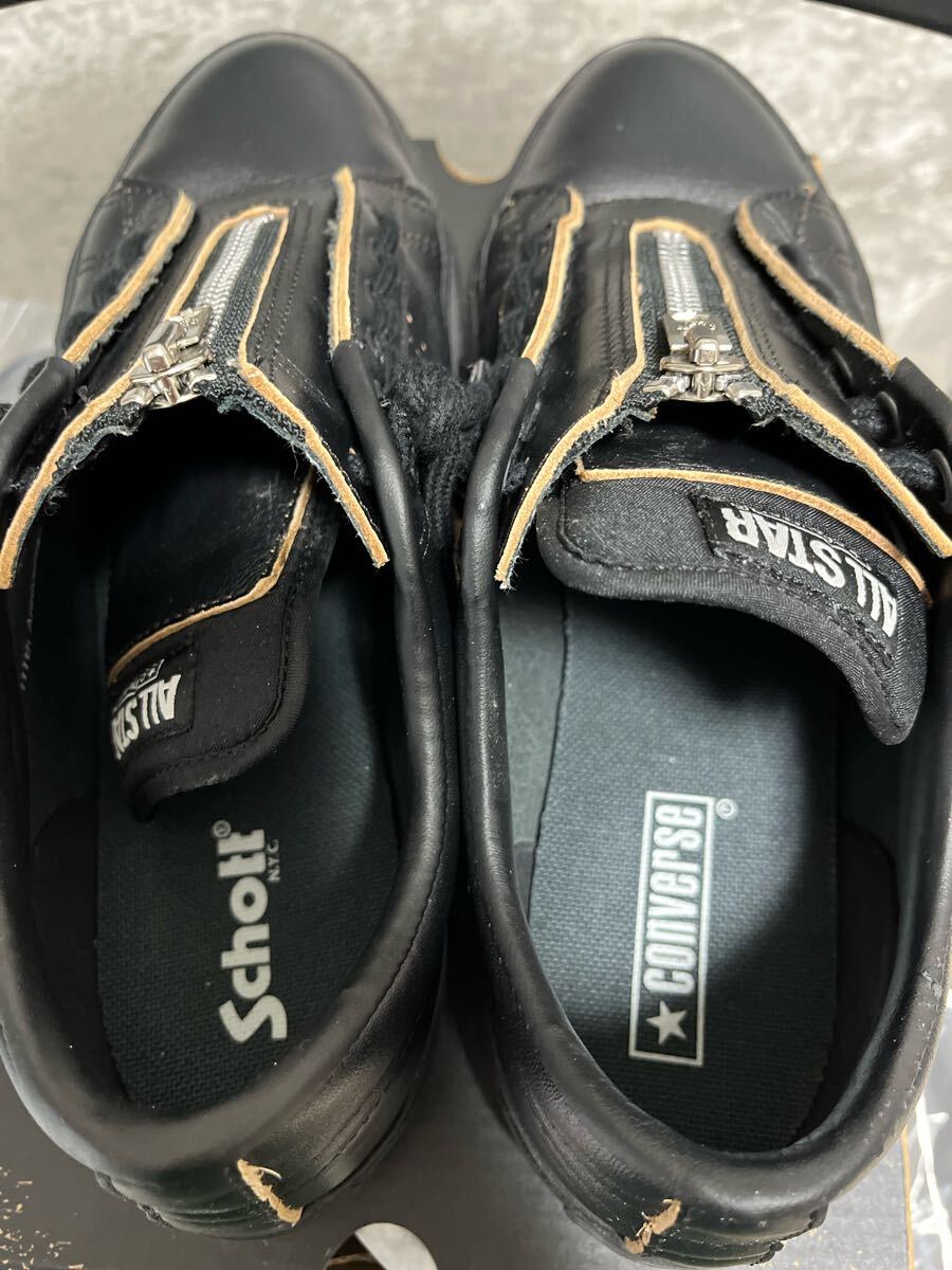 中古 コンバース CONVERSE ONE STAR Z Schott Black レザー 28.0 中古 コンバース CONVERSE ONE STAR Z Schott Black レザー 28.0