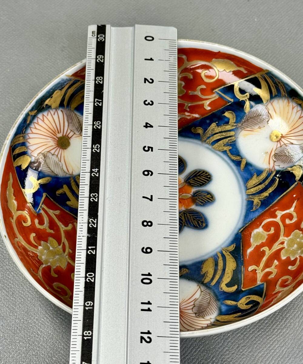 偲】古伊万里 赤絵 色絵 金彩 小皿 染付 5客 風景画 豪華 豆皿 偲】古伊万里 赤絵 色絵 金彩 小皿 染付 5客 風景画 豪華 豆皿