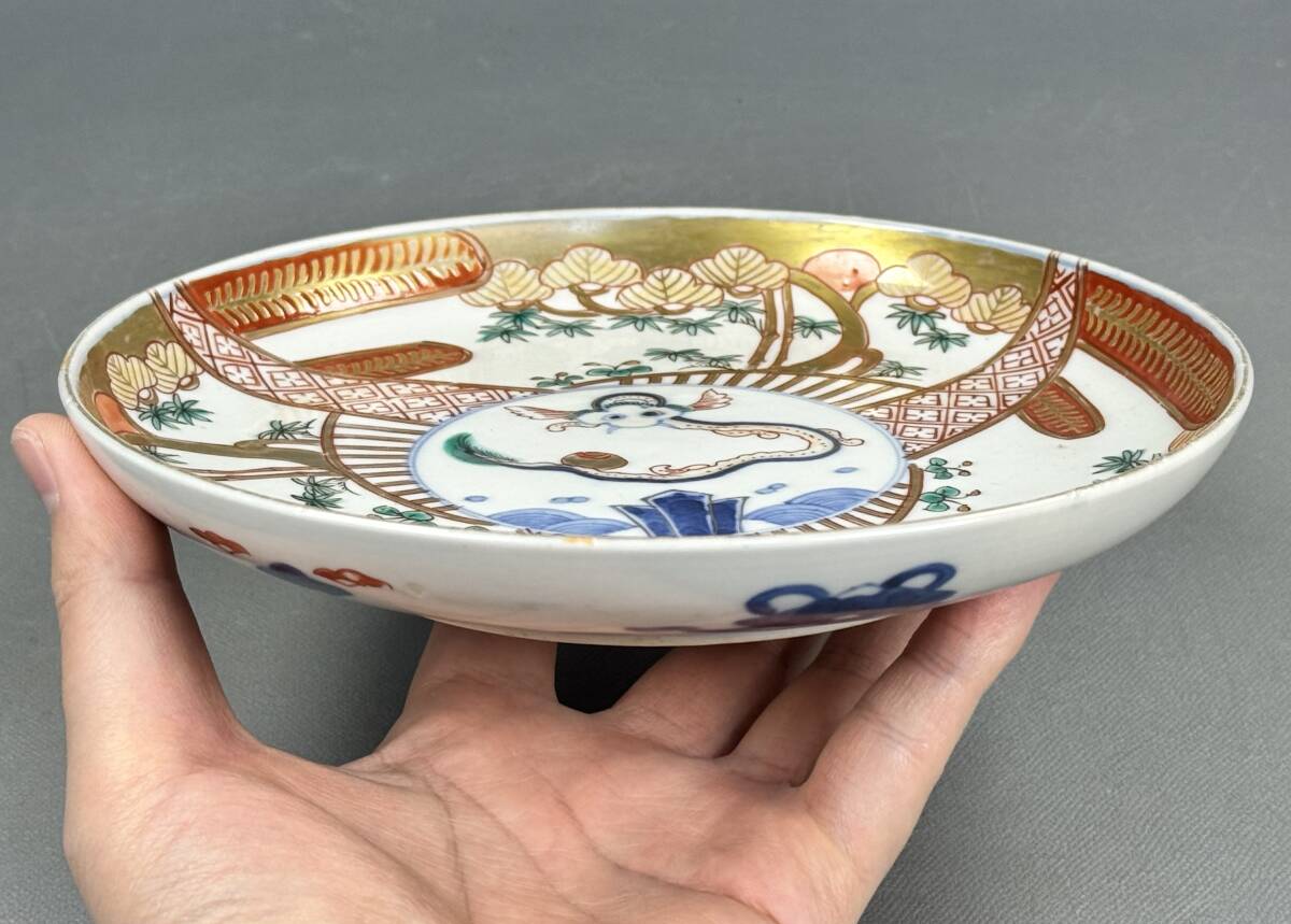 偲】伊万里焼 赤絵皿 龍図 六寸皿 5客 直径約18㌢ 中皿 吉祥文様 偲】伊万里焼 赤絵皿 龍図 六寸皿 5客 直径約18㌢ 中皿 吉祥文様