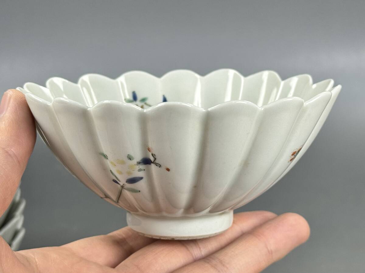 偲】古伊万里 柿右衛門様式 小鉢 色絵 5客 金彩 色絵 染付 高さ 偲】古伊万里 柿右衛門様式 小鉢 色絵 5客 金彩 色絵 染付 高さ