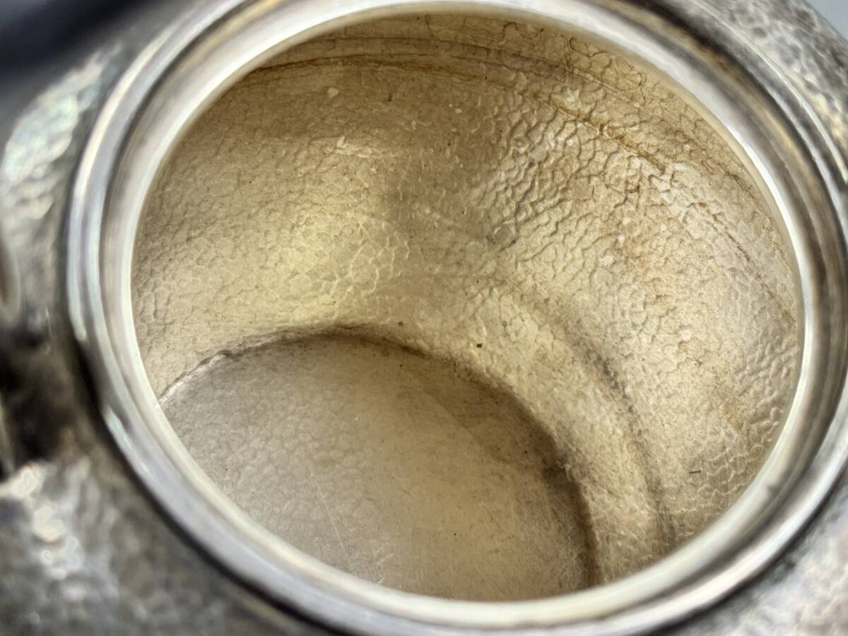 偲】眞芳堂造 純銀製 燗瓶 銀瓶 銀重382g 純銀湯沸 共箱 急須瓶 偲】眞芳堂造 純銀製 燗瓶 銀瓶 銀重382g 純銀湯沸 共箱 急須瓶