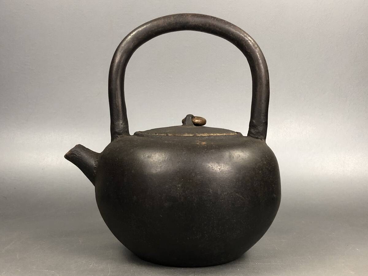 く日はお得♪ 保普羅風砲口小鉄瓶 古作 偲】時代金工 ボーフラ風 湯 急須 小振 工芸品
