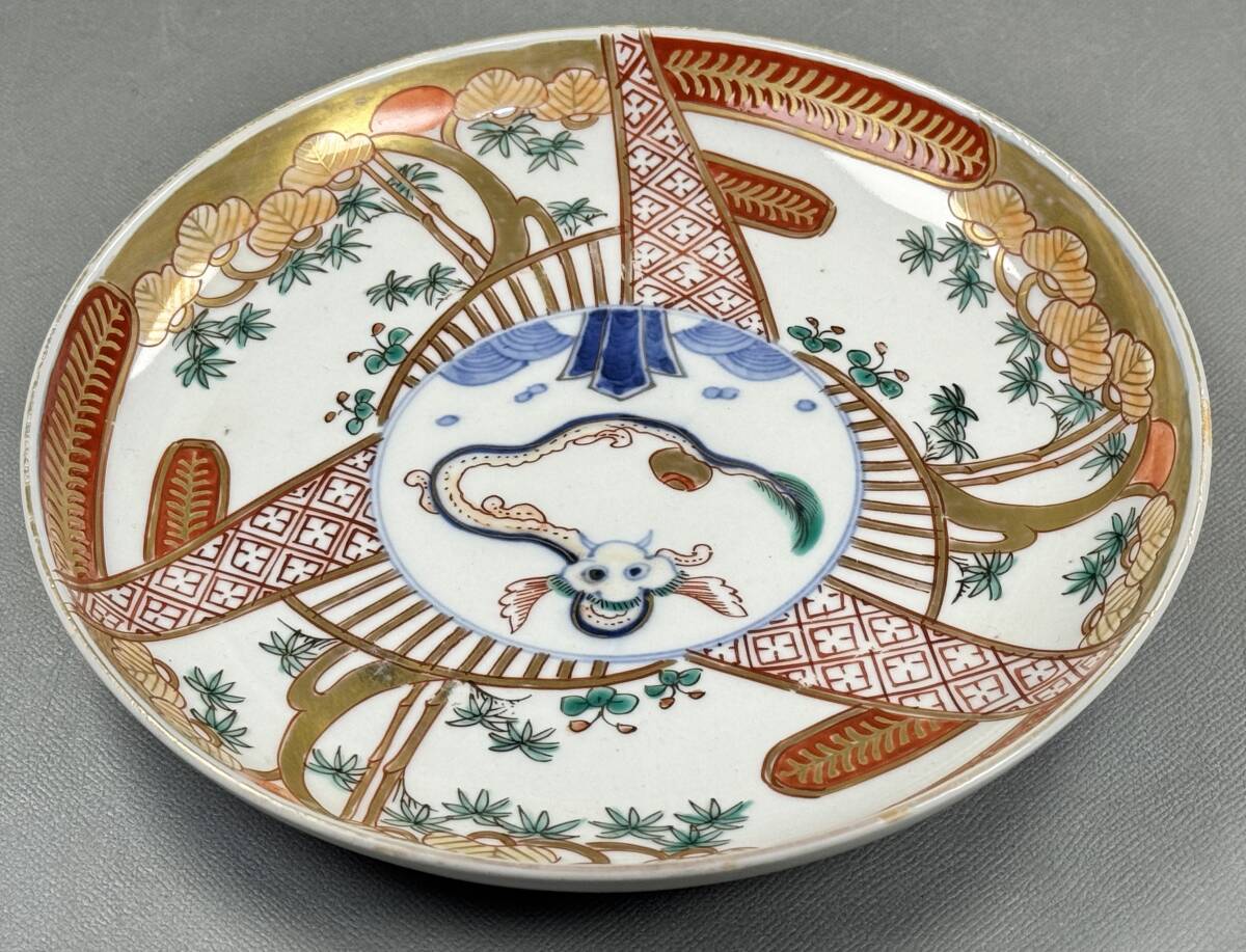 偲】伊万里焼 赤絵皿 龍図 六寸皿 5客 直径約18㌢ 中皿 吉祥文様 偲】伊万里焼 赤絵皿 龍図 六寸皿 5客 直径約18㌢ 中皿 吉祥文様