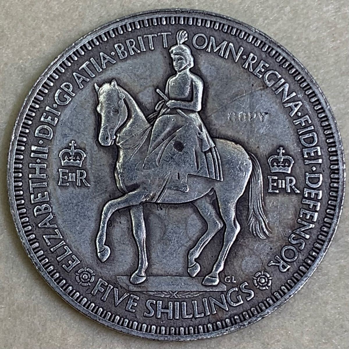 イギリス 1953 エリザベス2世 クラウン 白銅貨 エリザベス2世 イギリス 1953 エリザベス2世 クラウン 白銅貨 エリザベス2世