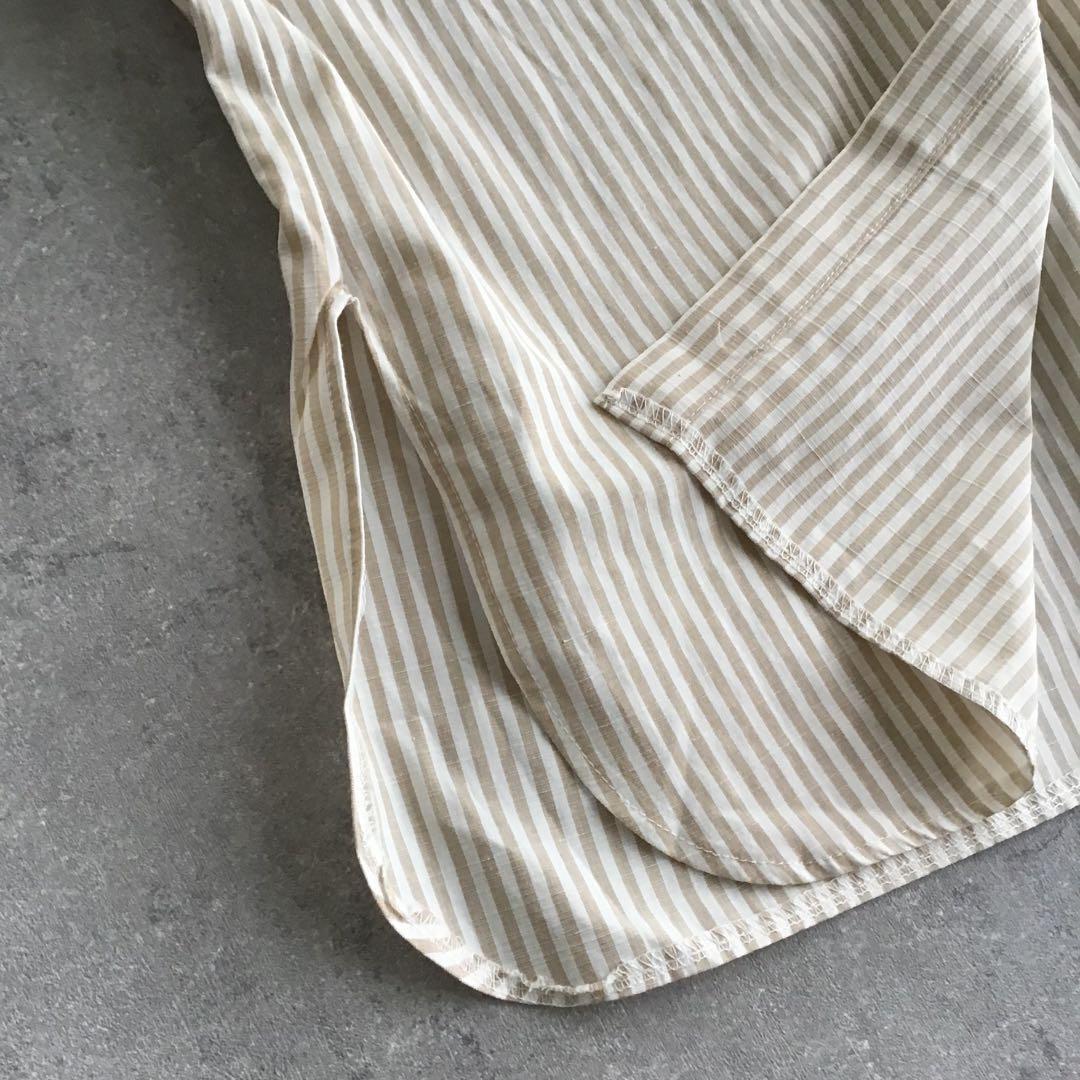 @【M】Ritzy リッツィー ストライプ 長袖 ロング シャツ ワンピース_画像6