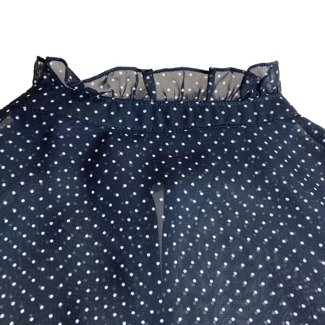 size 1】ミラオーウェン ドットロングワンピース フリル 透け感 size 1】ミラオーウェン ドットロングワンピース フリル 透け感