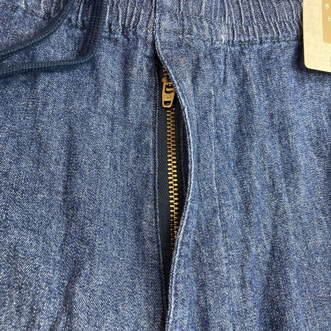 【men'sLL】 新品未使用　ビヨーンド デニムハーフパンツ　麻混　ストレッチ