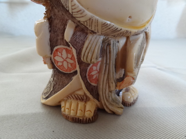 □象牙風 彫刻 布袋様 美術品 置物 オブジェ 七福神 開運 高さ約 □象牙風 彫刻 布袋様 美術品 置物 オブジェ 七福神 開運 高さ約