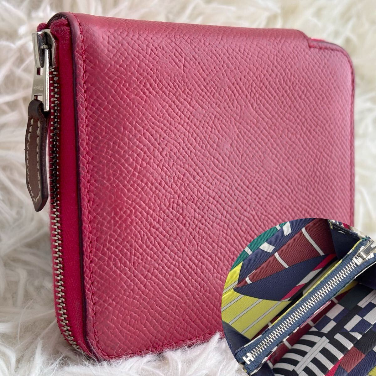 激レア 美品】HERMES エルメス アザップコンパクト シルクイン 激レア 美品】HERMES エルメス アザップコンパクト シルクイン