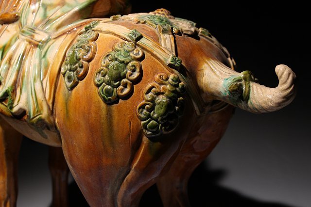 ☆撫子☆唐三彩 馬 高さ約46.5cm (検)三彩釉 置物 唐物 中国美術 ☆撫子☆唐三彩 馬 高さ約46.5cm (検)三彩釉 置物 唐物 中国美術