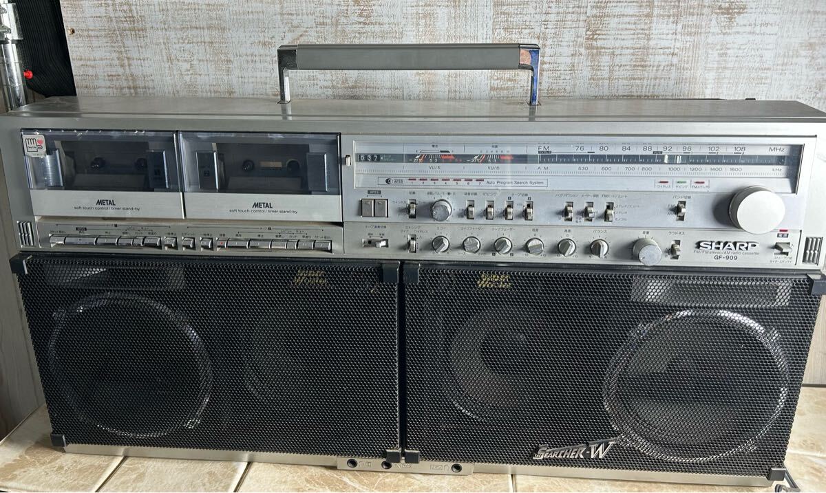SHARP 大型ラジカセ THE SEARCHER-W GF-909 昭和レトロ シャープ SHARP 大型ラジカセ THE SEARCHER-W GF-909 昭和レトロ シャープ