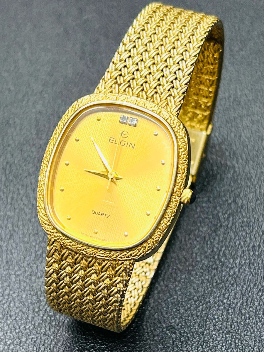 ◎1円◎【ジャンク】ELGIN エルジン アナログ 腕時計 ゴールド ◎1円◎【ジャンク】ELGIN エルジン アナログ 腕時計 ゴールド