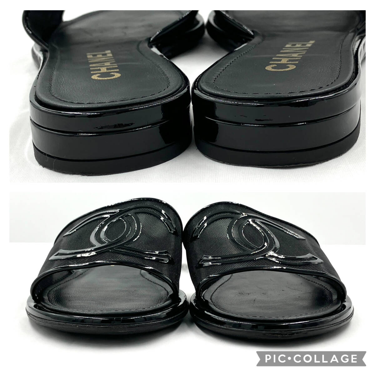 中古 AB シャネル CHANEL サンダル ミュール G37156 メッシュ ココマーク 36 (23cm) ブラック レディース 袋付 149059