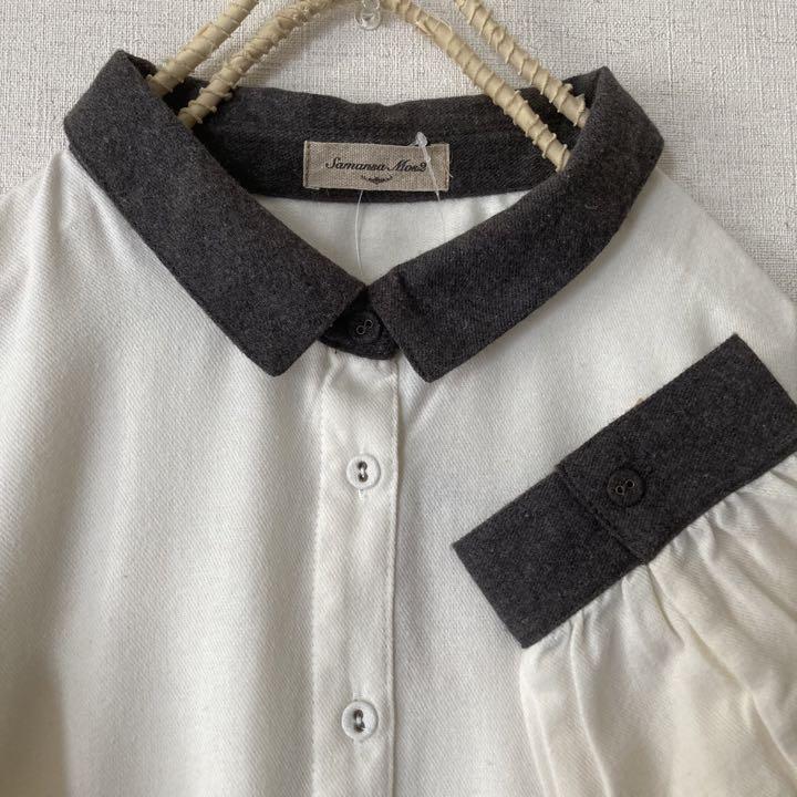 新品★サマンサモスモス★sm2★人気定番＊微起毛＊クレリックシャツチュニック*ゆったりシルエット＊オフ