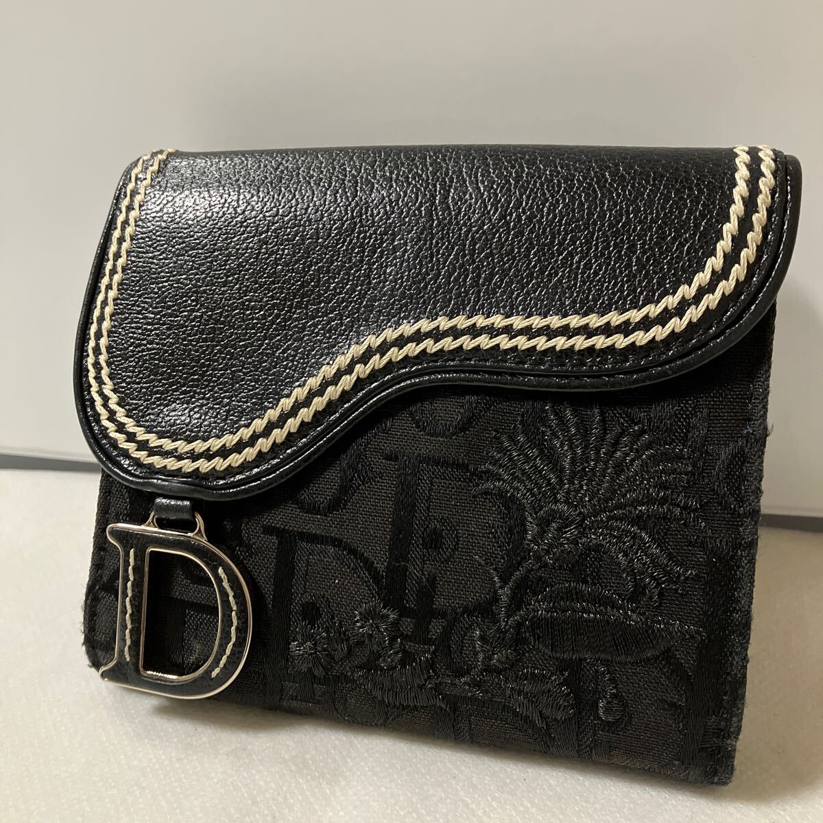 希少・美品】 Christian Dior ディオール 折り財布 サドル 希少・美品】 Christian Dior ディオール 折り財布 サドル