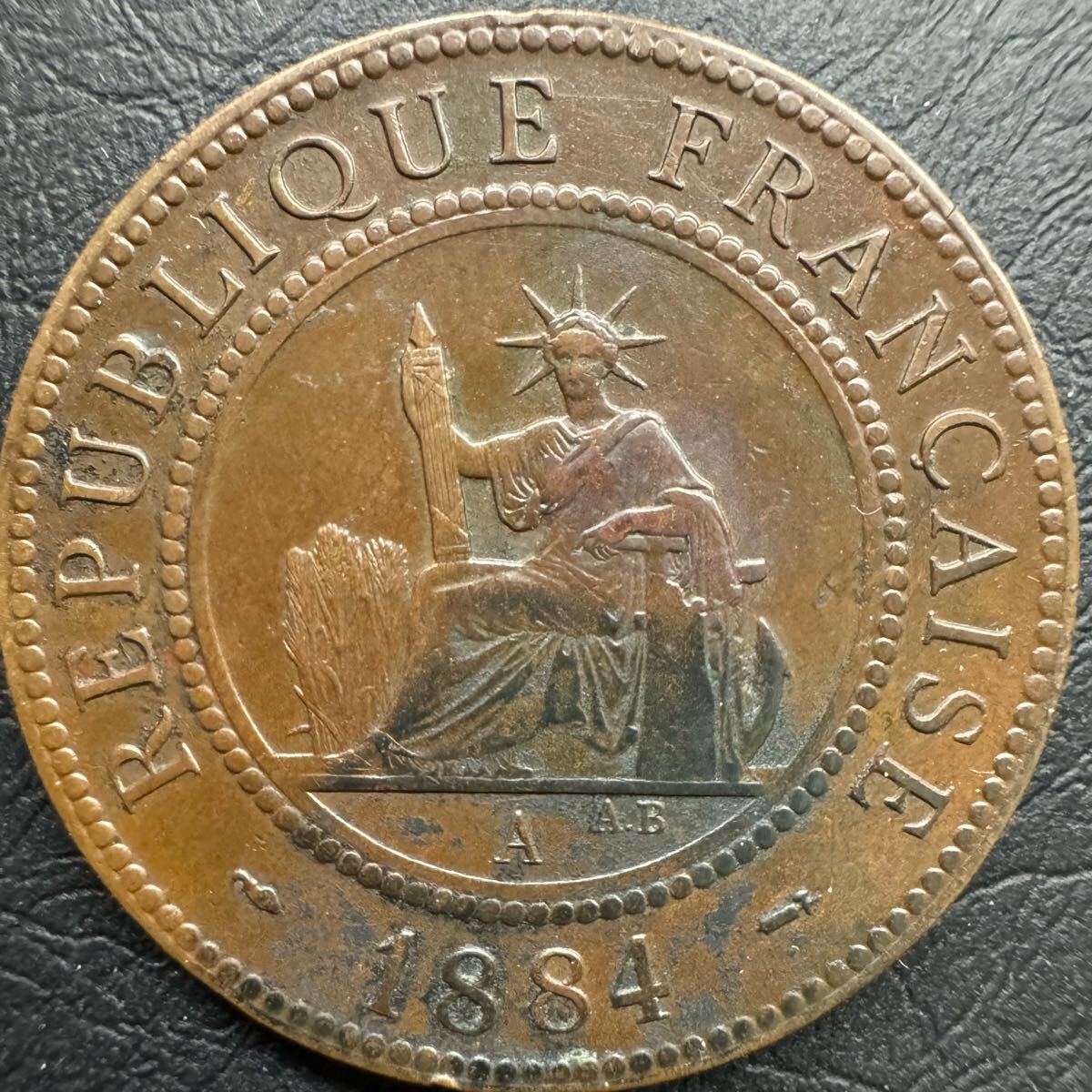 89. フランス領インドシナ 1セント 銅貨 1884年A 百分之一 外国 89. フランス領インドシナ 1セント 銅貨 1884年A 百分之一 外国