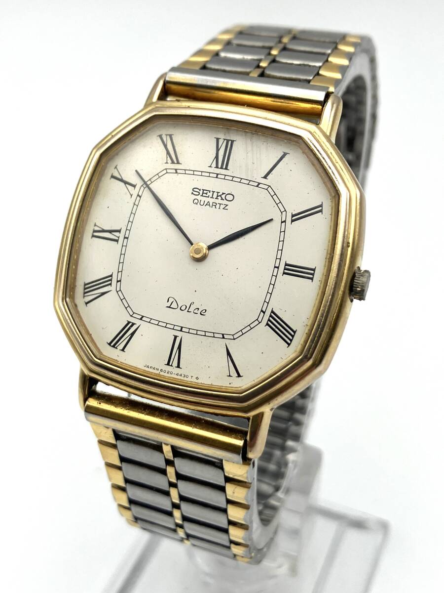 17741 SEIKO セイコー 6020-5970 ドルチェ 10K×SS ホワイト文字 17741 SEIKO セイコー 6020-5970 ドルチェ 10K×SS ホワイト文字