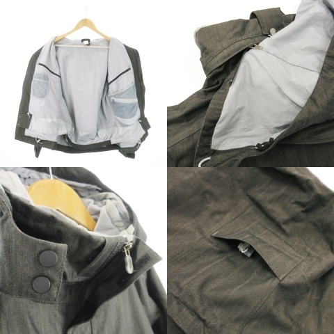 パタゴニア Patagonia スタンドカラージャケット ジップアップ 比翼 フード付き ロゴ刺繍 アウトドア S 黒 ブラック_画像4