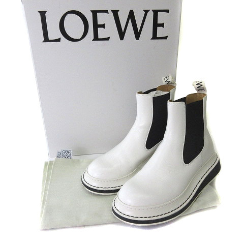 【Loewe】おもちゃの革のアンクルブーツ ロエベ LOEWE L815S05X12 CHELSEA BOOT チェルシー サイドゴア
