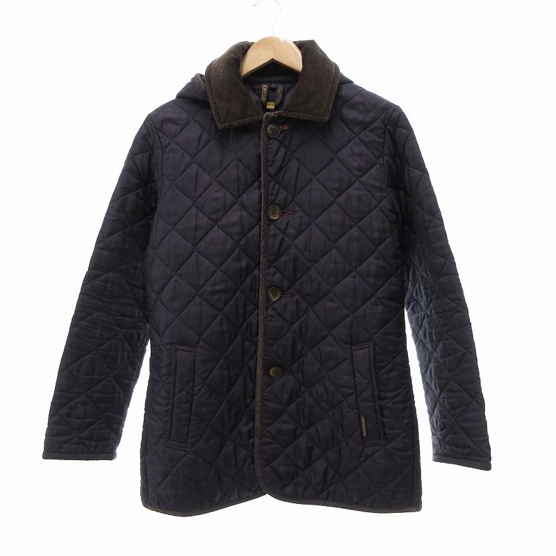 ラベンハム LAVENHAM DENSTON フード キルティングジャケット 34 紫 パープル 114-15-0006 /UO ■GY03 メンズ