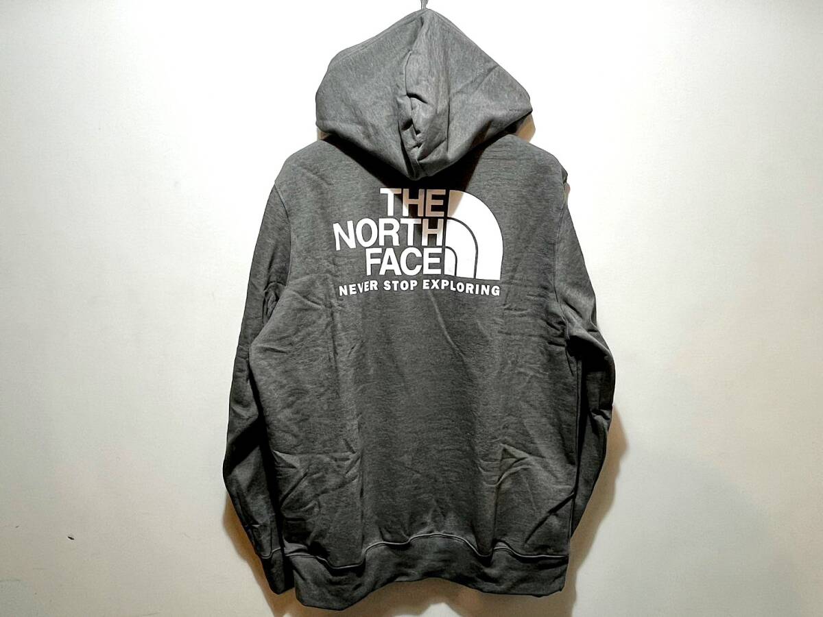 新品 正規(guī)品 USA限定 The North Face ノースフェイス US-L バックプリント ハーフドームロゴ フーディー Grey スウエットパーカー