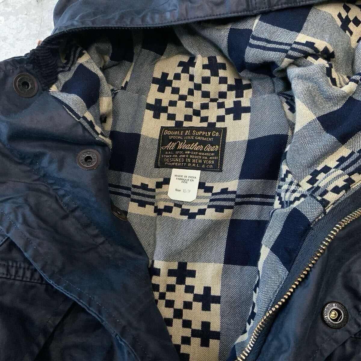 XSサイズ 24FW RRL オイルクロス フーデッド ジャケット ダブル XSサイズ 24FW RRL オイルクロス フーデッド ジャケット ダブル
