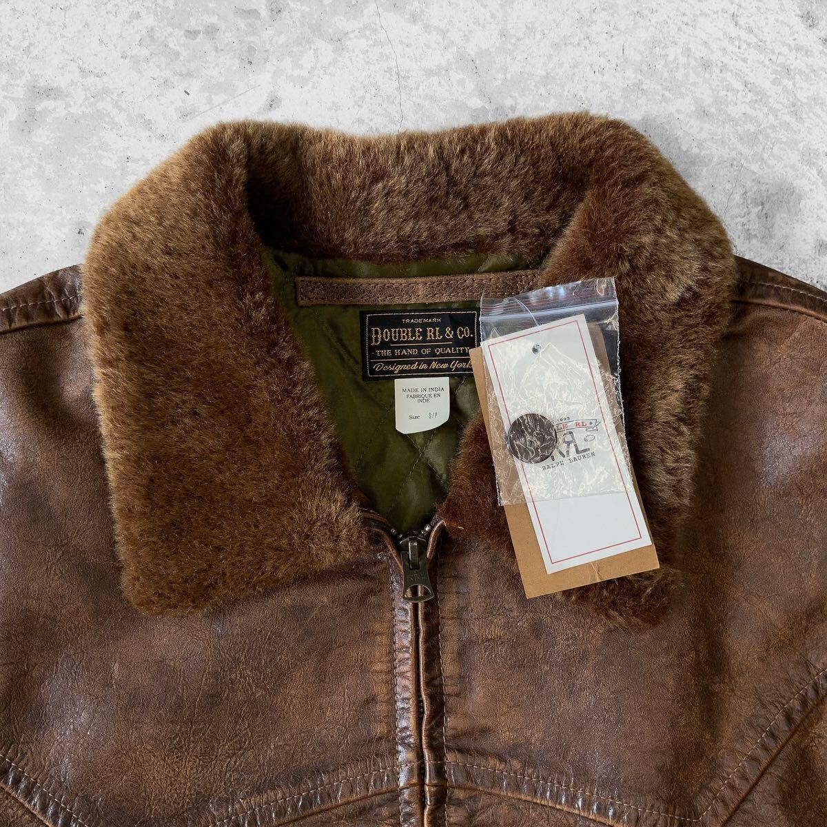 Sサイズ 24FW RRL シアリングカラー レザー カーコート ダブル Sサイズ 24FW RRL シアリングカラー レザー カーコート ダブル