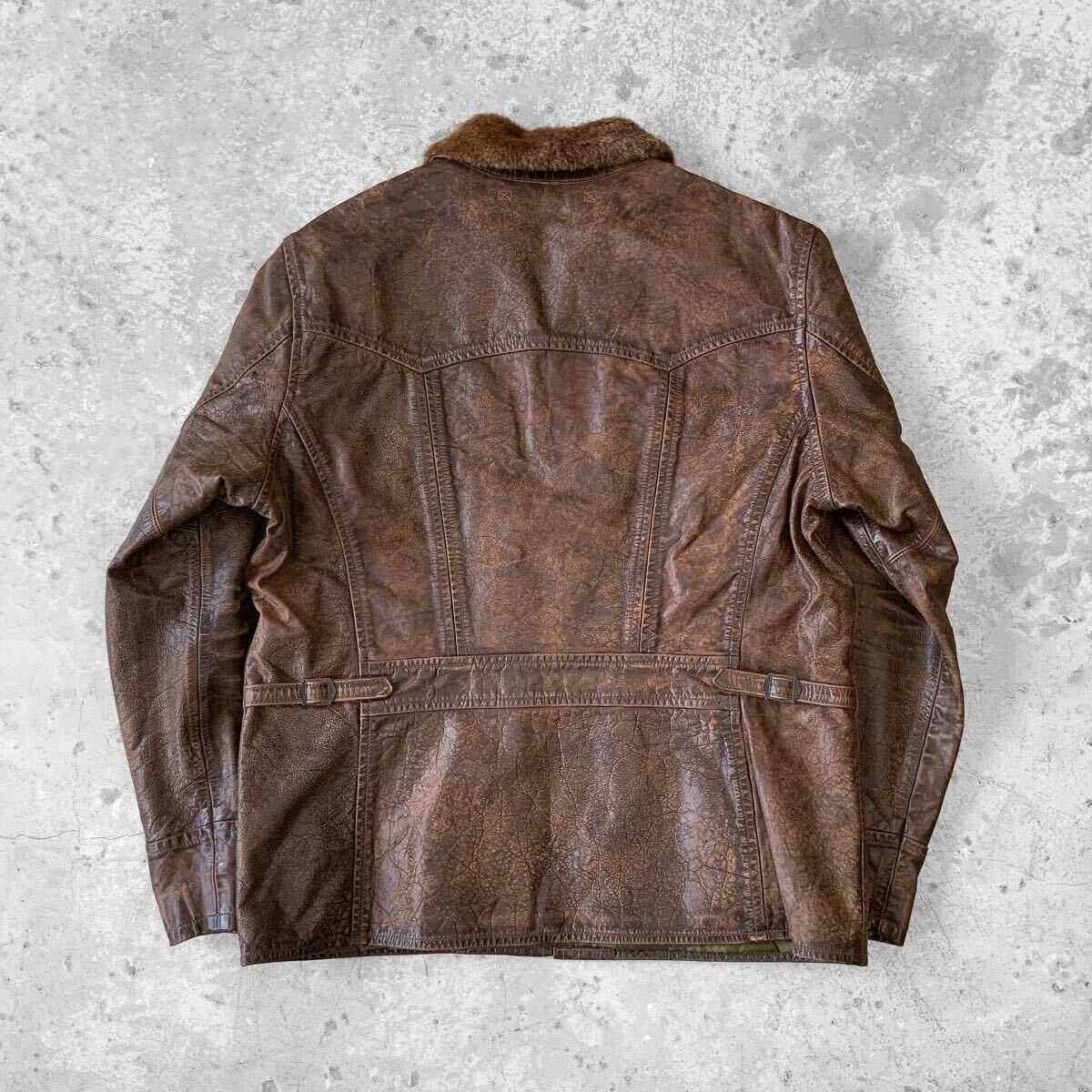 Lサイズ 24FW RRL シアリングカラー レザー カーコート ダブル Lサイズ 24FW RRL シアリングカラー レザー カーコート ダブル