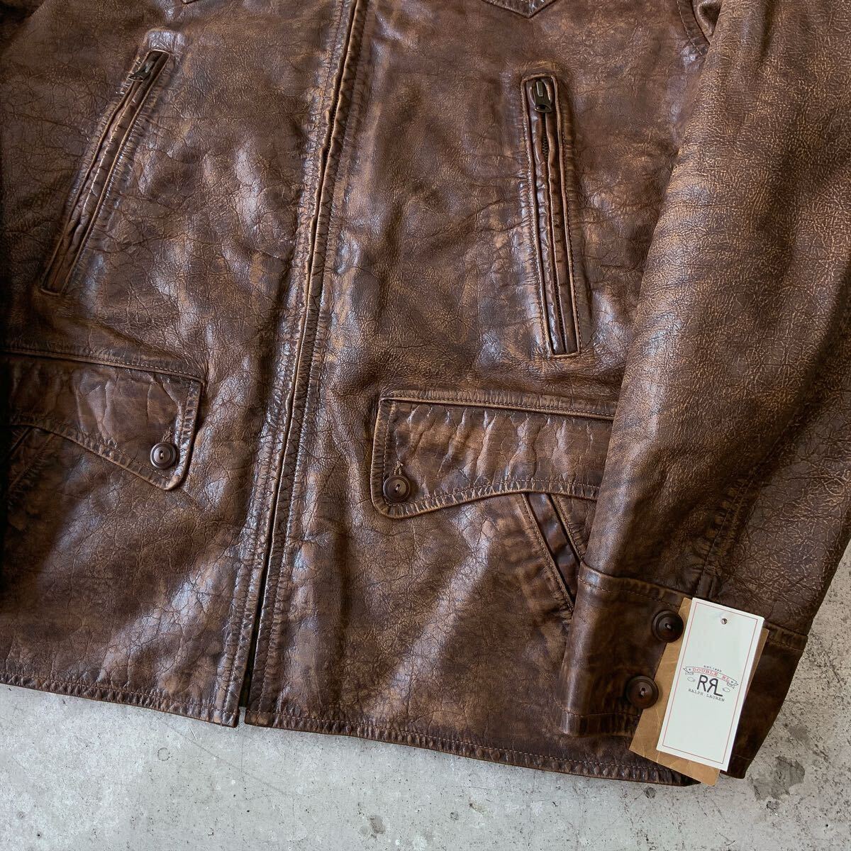 Lサイズ 24FW RRL シアリングカラー レザー カーコート ダブル Lサイズ 24FW RRL シアリングカラー レザー カーコート ダブル