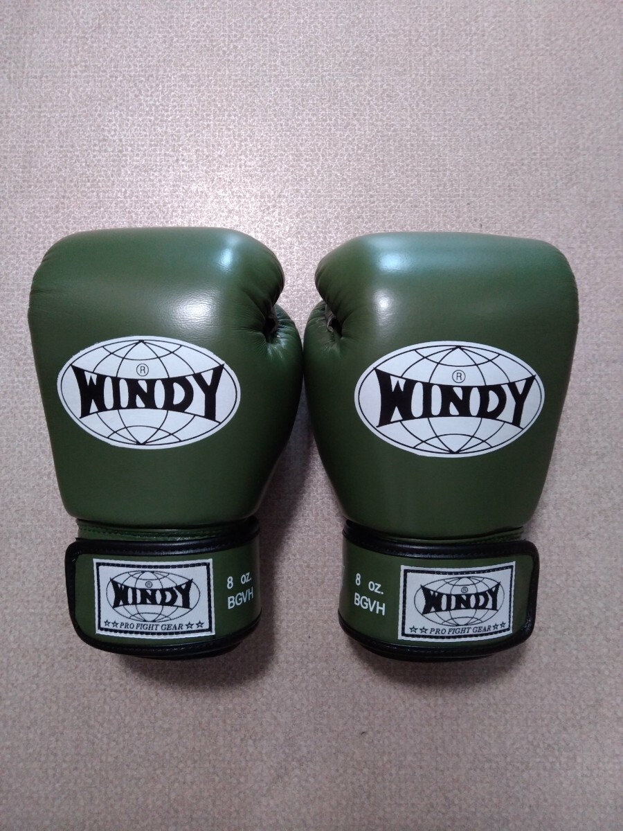 本革製WINDYボクシンググローブ 8oz オリーブ キックボクシング 本革製WINDYボクシンググローブ 8oz オリーブ キックボクシング