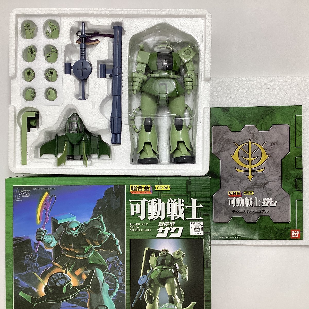 未使用　超合金　可動戦士　3體 セット　GD-20 シャア専用ザク　GD-26 量産型ザク　GD-28 ジム　バンダイ 1999-2000　機動戦士ガンダム