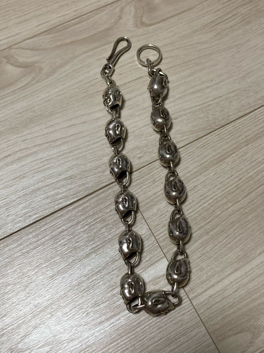 シルバー925 エヴィスう ウォレットチェーンヤマネフェイス 美品 シルバー925 エヴィスう ウォレットチェーンヤマネフェイス 美品