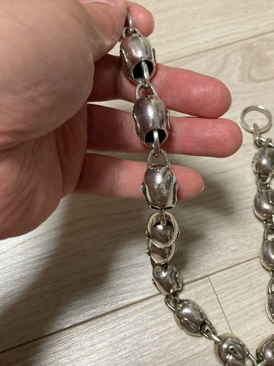 シルバー925 エヴィスう ウォレットチェーンヤマネフェイス 美品 シルバー925 エヴィスう ウォレットチェーンヤマネフェイス 美品