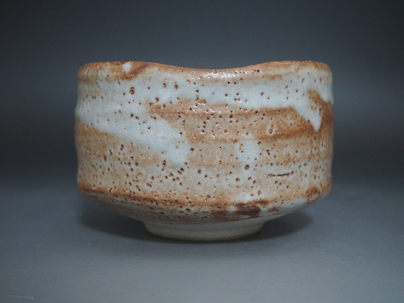 A3960 志野焼 秀山窯 加藤秀三 作 赤志野 茶碗 紙箱付 ☆ 茶道具