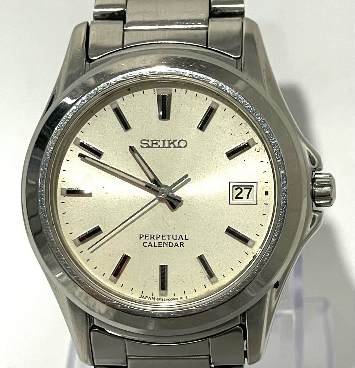 △ck-672 SEIKO セイコー QZ ホワイト文字盤 パーペチュアル △ck-672 SEIKO セイコー QZ ホワイト文字盤 パーペチュアル