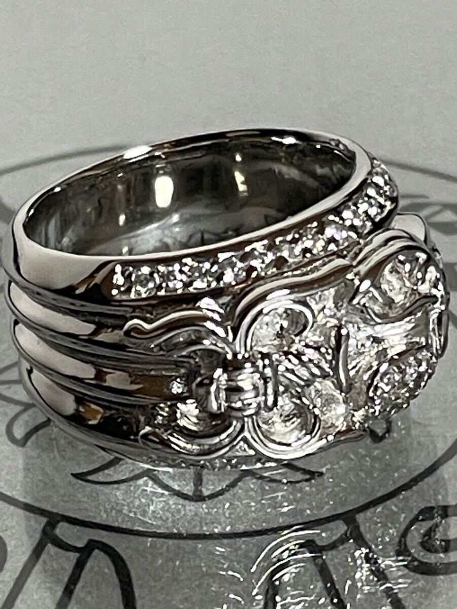 美品/クロムハーツ/Chrome hearts/ダガー ハート リング 指輪 Pt 美品/クロムハーツ/Chrome hearts/ダガー ハート リング 指輪 Pt