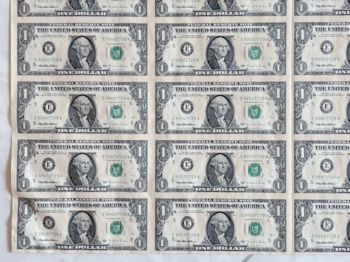 アメリカ紙幣 1ドル札 未裁断 アメリカ 紙幣 米国1ドル紙幣