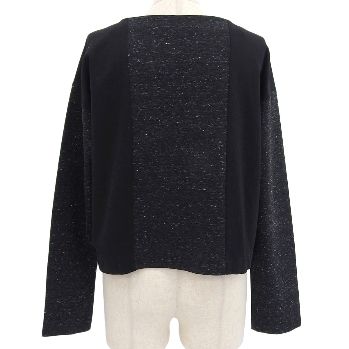 イッセイミヤケ 切替 ノーカラー ジャケット レディース ブラック ISSEY MIYAKE 中古 【アパレル?小物】