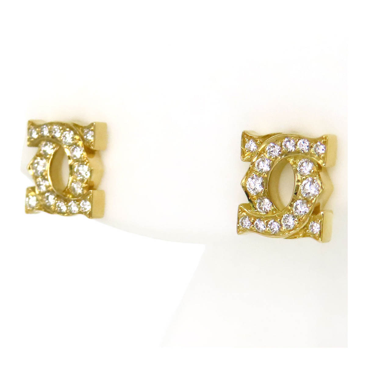 カルティエ アントルラセ ダイヤモンド ピアス 750 AU750 18K(K18YG) レディース CARTIER [美品] 中古 【ジュエリー】