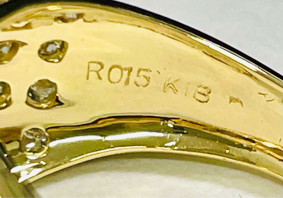 ☆K18 パール8.2mm&ダイヤ&ルビー付きリング 12號☆