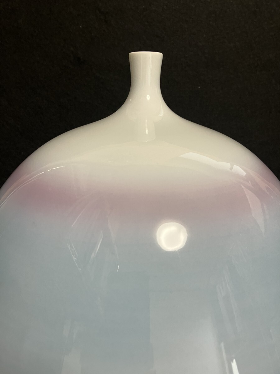 ②【極美品】藤井朱明 壺 飾り壺 花瓶 花器 日展人気作家 朝日 ②【極美品】藤井朱明 壺 飾り壺 花瓶 花器 日展人気作家 朝日