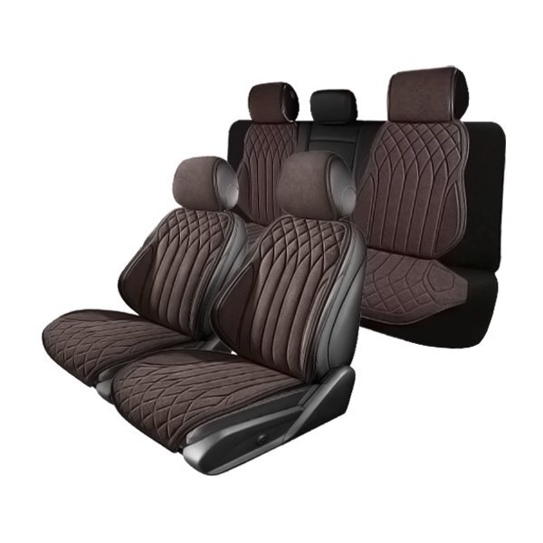 ホンダ ビート PP1 汎用 シートカバー スエード ブラウン 運転席 助手席 2列目 前後席 被せるだけ エプロンタイプ