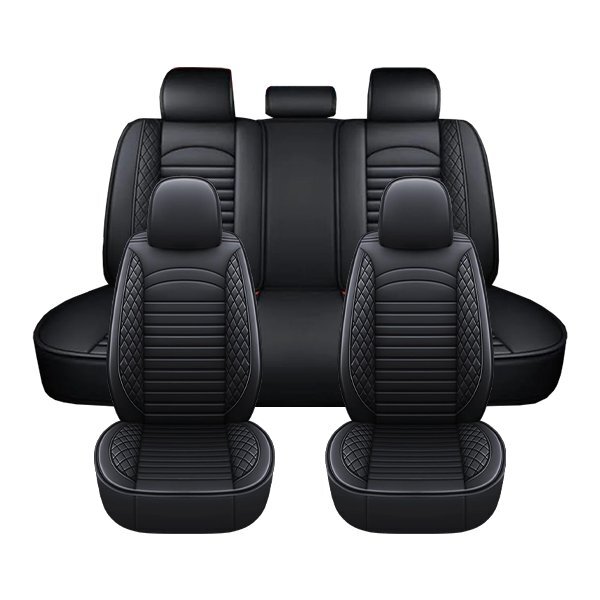 三菱 タウンボックス ワイド U65W U66W 汎用 レザー シートカバー ブラック 運転席 助手席 2列目 前後席 被せるだけ