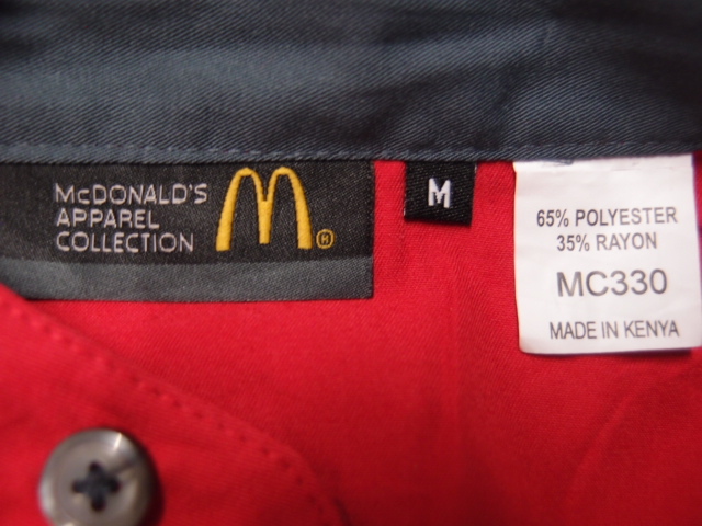 ◆古著卸USA■McDONAL'S☆シャツ★★★M　　スタッフシャツ　 アメリカ直輸入　SALE お見逃しなく!