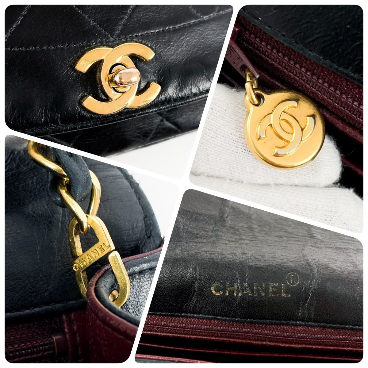 希少 シャネル CHANEL ダイアナ25 ラムスキン マトラッセ ターン 希少 シャネル CHANEL ダイアナ25 ラムスキン マトラッセ ターン