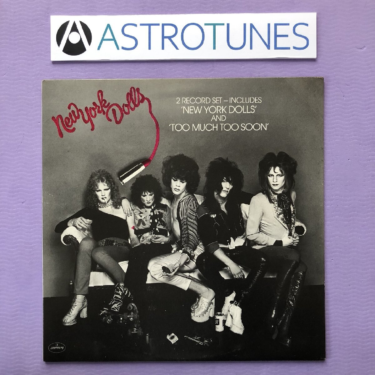 良盤 1986年 激レア 英國盤 ニューヨーク?ドールズ New York Dolls 2枚組LPレコード New York Dolls / Too Much Too