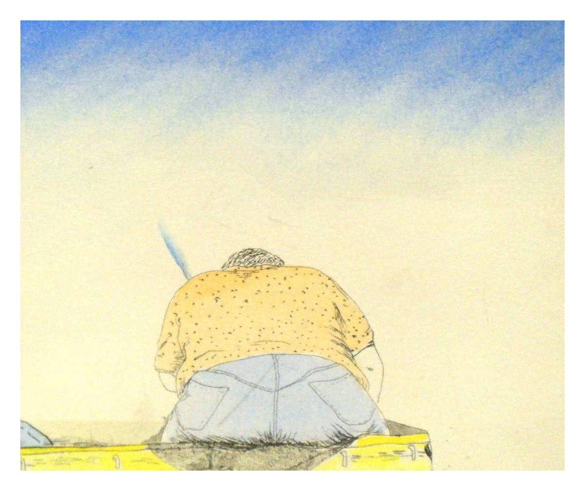 祥【真作】山本容子「黄色い車(仮題)」1987年 水彩・銅版画 28 祥【真作】山本容子「黄色い車(仮題)」1987年 水彩・銅版画 28