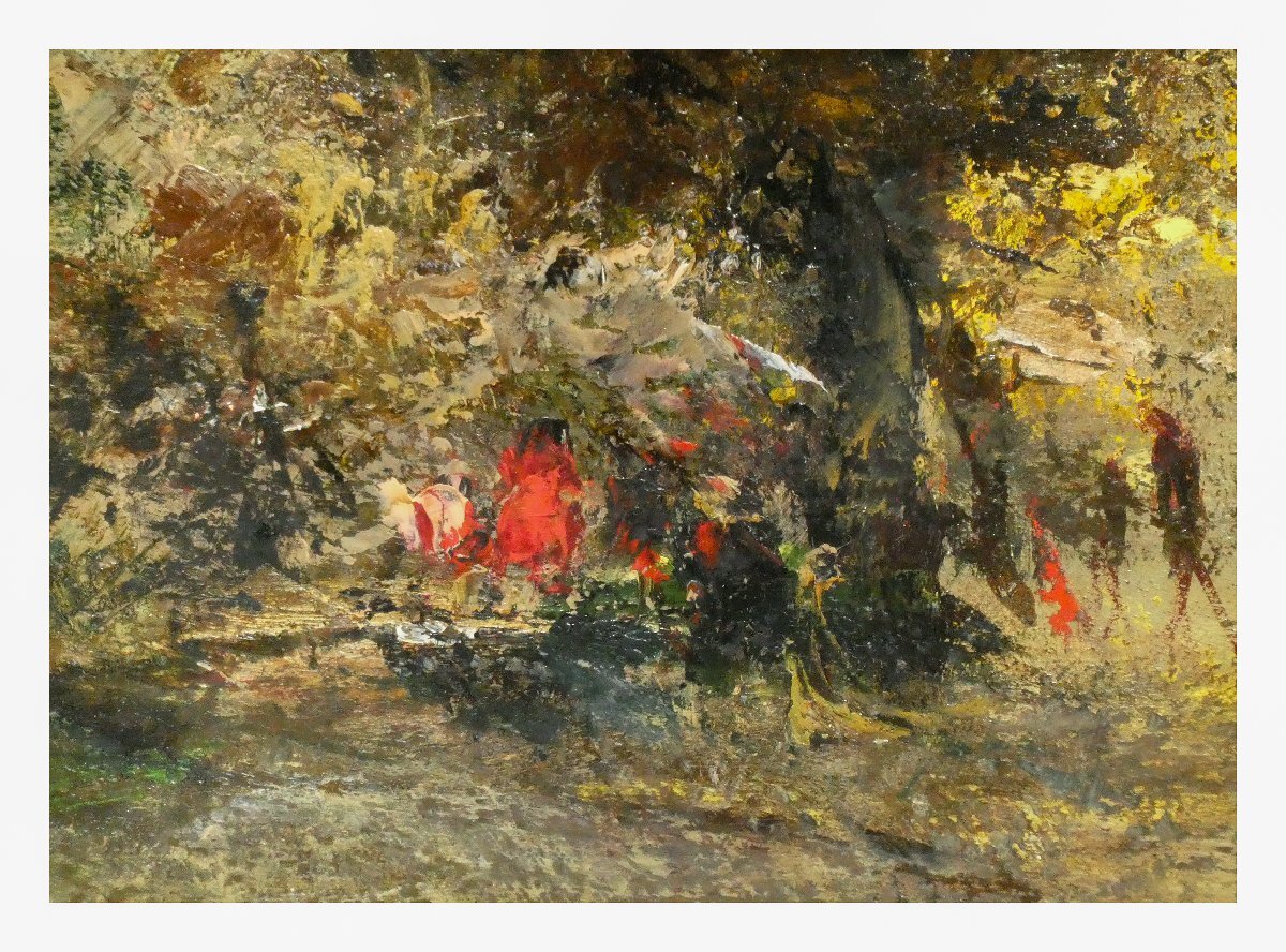 祥【真作】平野遼「公園」油彩サムホール サイン有 大分出身 祥【真作】平野遼「公園」油彩サムホール サイン有 大分出身